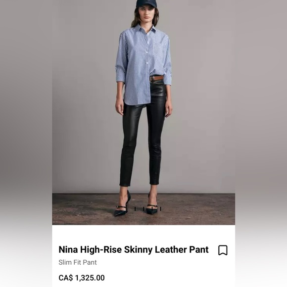 Rag & Bone lambskin leather skinny pants - Picture 2 of 9